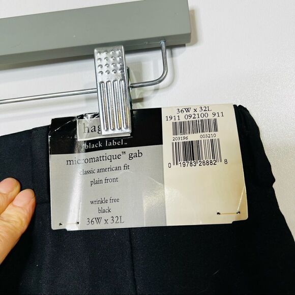 Haggar Black Label Black Pants Classic American Fit Plain Front NWT! - Picture 7 of 8
